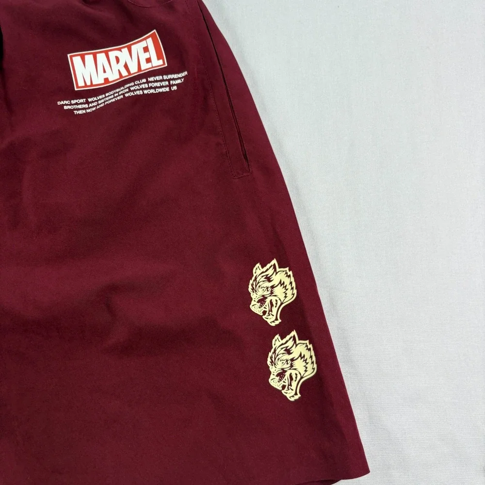 Darc Sport Wolverine Shorts Mens Large Red Marvel Hero Elite Athletic Lined